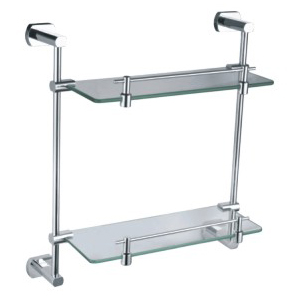 Stainless steel double layer commodity shelf