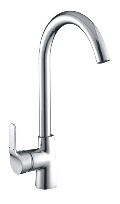 Kitchen sink with single handle