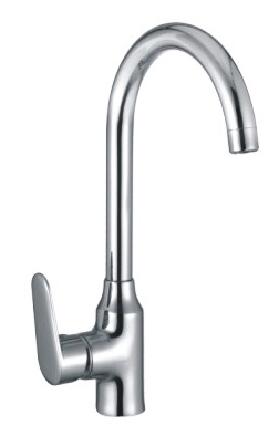 Kitchen sink with single handle