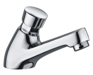 Delay basin faucet